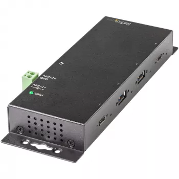 StarTech.com Hub USB-C de 4 puertos 10 Gbit/s – Hub USB-C industrial de metal – 2x USB-C y 2x USB-A – Protección contra sobretensiones ESD – Host USB-C o USB-A – Hub USB 3.2 Gen 2 Type-C montable con funcionamiento autónomo