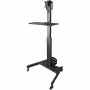 StarTech.com carro móvil para estación de trabajo con soporte para monitor, soporte para CPU/PC, bandeja para teclado – Carro ergonómico de altura ajustable para ordenador de sobremesa – Estación de trabajo móvil con ruedas