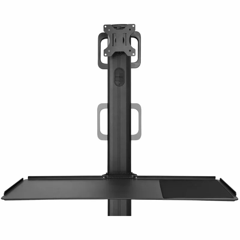 StarTech.com carro móvil para estación de trabajo con soporte para monitor, soporte para CPU/PC, bandeja para teclado – Carro ergonómico de altura ajustable para ordenador de sobremesa – Estación de trabajo móvil con ruedas