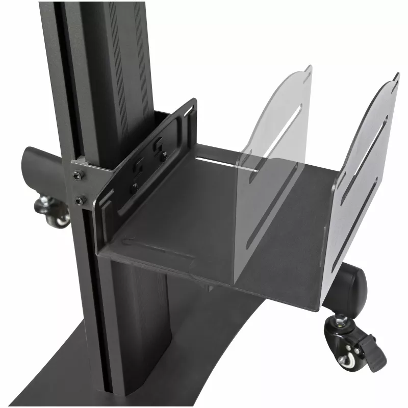 StarTech.com carro móvil para estación de trabajo con soporte para monitor, soporte para CPU/PC, bandeja para teclado – Carro ergonómico de altura ajustable para ordenador de sobremesa – Estación de trabajo móvil con ruedas