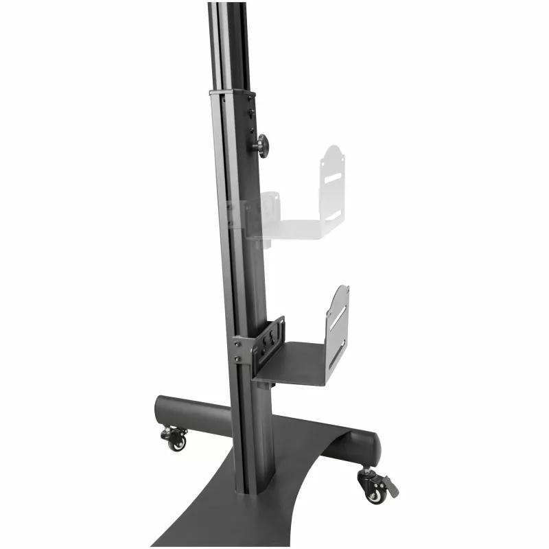 StarTech.com carro móvil para estación de trabajo con soporte para monitor, soporte para CPU/PC, bandeja para teclado – Carro ergonómico de altura ajustable para ordenador de sobremesa – Estación de trabajo móvil con ruedas