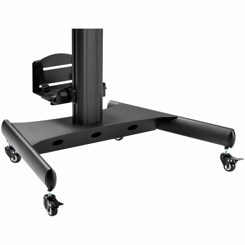 StarTech.com carro móvil para estación de trabajo con soporte para monitor, soporte para CPU/PC, bandeja para teclado – Carro ergonómico de altura ajustable para ordenador de sobremesa – Estación de trabajo móvil con ruedas