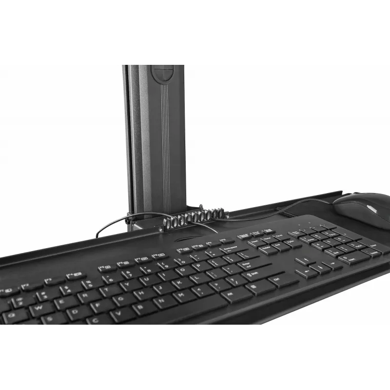 StarTech.com carro móvil para estación de trabajo con soporte para monitor, soporte para CPU/PC, bandeja para teclado – Carro ergonómico de altura ajustable para ordenador de sobremesa – Estación de trabajo móvil con ruedas