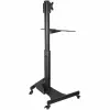 StarTech.com carro móvil para estación de trabajo con soporte para monitor, soporte para CPU/PC, bandeja para teclado – Carro ergonómico de altura ajustable para ordenador de sobremesa – Estación de trabajo móvil con ruedas