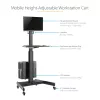 StarTech.com carro móvil para estación de trabajo con soporte para monitor, soporte para CPU/PC, bandeja para teclado – Carro ergonómico de altura ajustable para ordenador de sobremesa – Estación de trabajo móvil con ruedas
