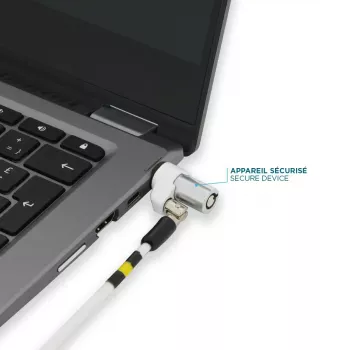 Candado de seguridad giratorio delgado con llave Mobilis 001325 T Lock blanco