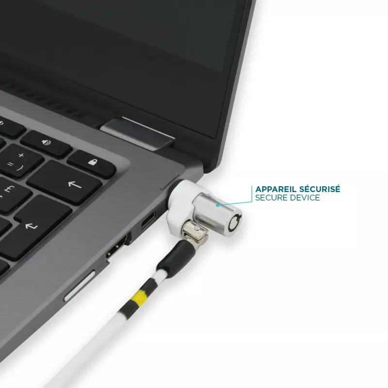 Candado de seguridad giratorio delgado con llave Mobilis 001325 T Lock blanco