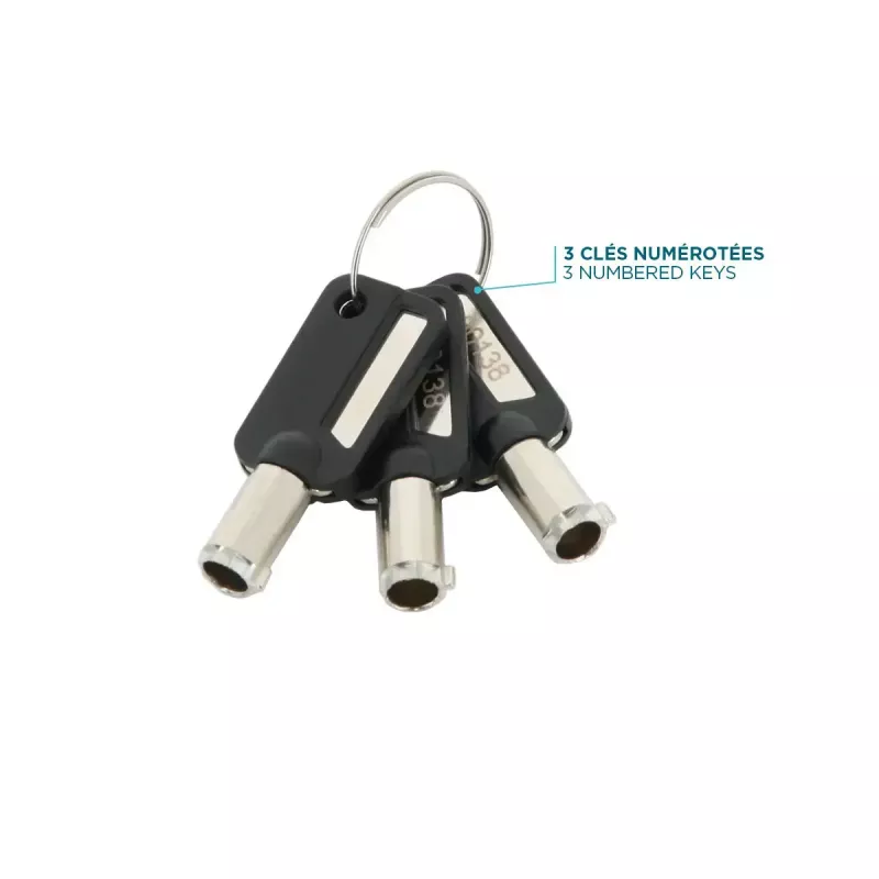 Candado de seguridad giratorio delgado con llave Mobilis 001325 T Lock blanco