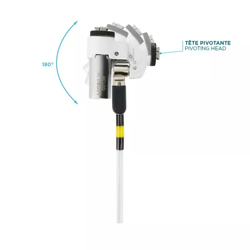 Candado de seguridad giratorio delgado con llave Mobilis 001325 T Lock blanco