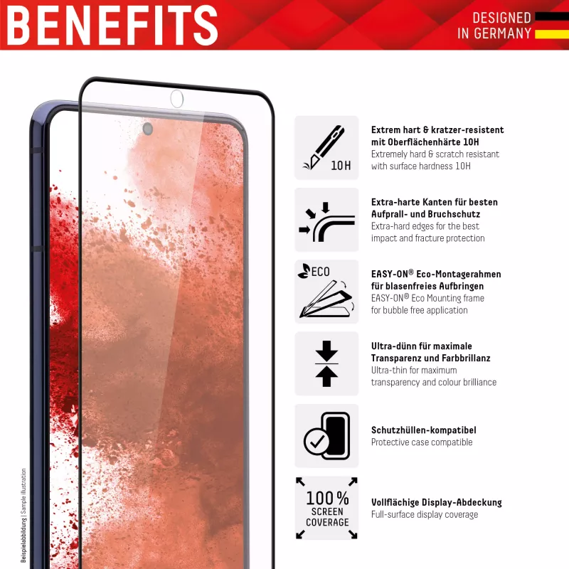 Displex Full Cover Screen Protector Samsung Galaxy S22 Ultra vidrio templado