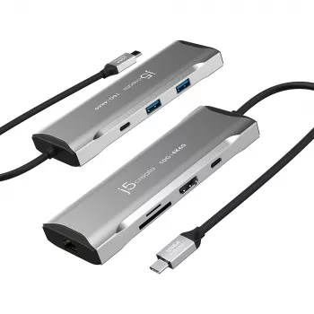 j5create JCD393 4K60 Elite USB-C® 10Gbps Mini Dock, gris espacial