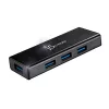 Hub USB j5create JUH340 4 puertos USB 3.0 negro aluminio