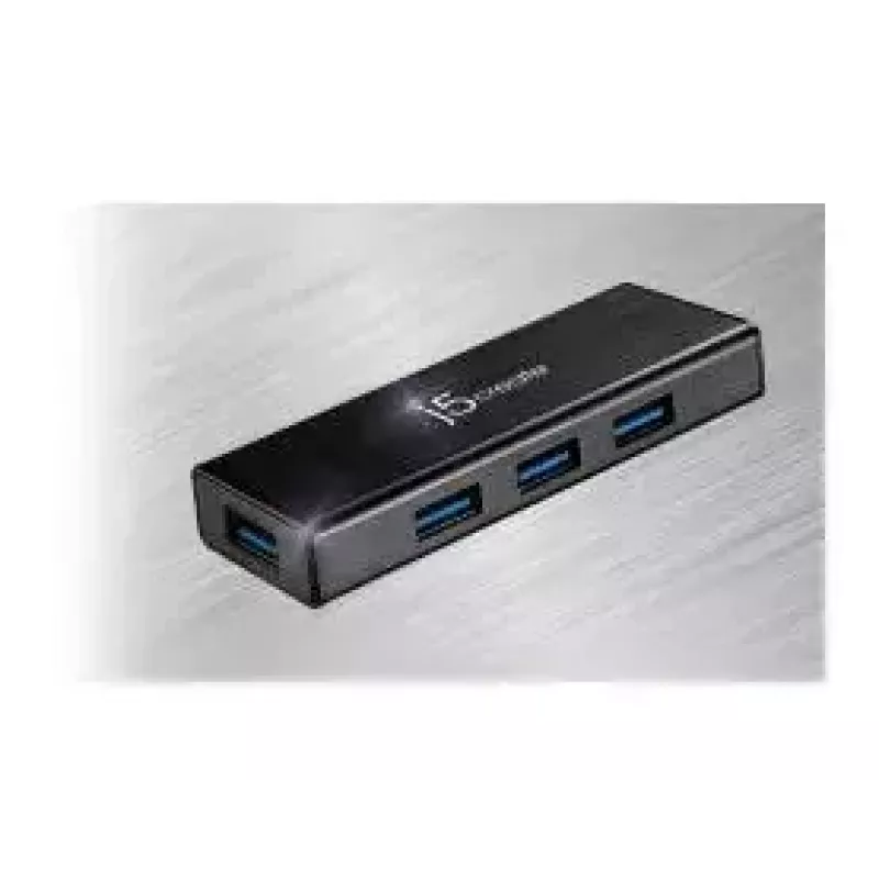 Hub USB j5create JUH340 4 puertos USB 3.0 negro aluminio