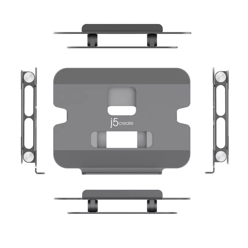 Soporte para portátil y tablet j5create JTS127-N multiángulo aluminio negro gris