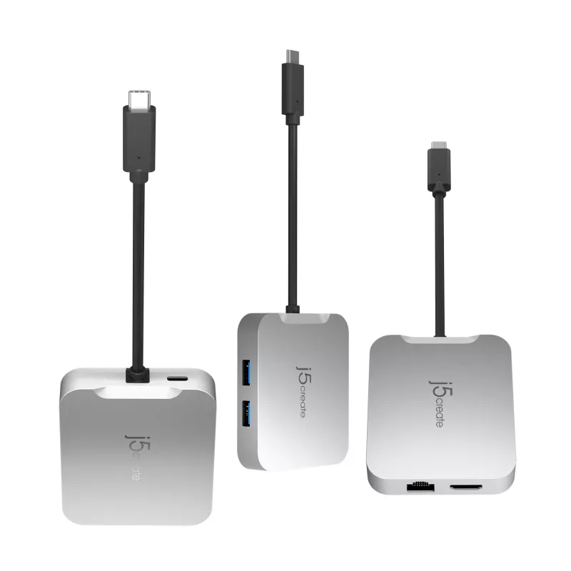 Adaptador multipuerto j5create JCD391 4K60 Elite USB-C® PD, plateado
