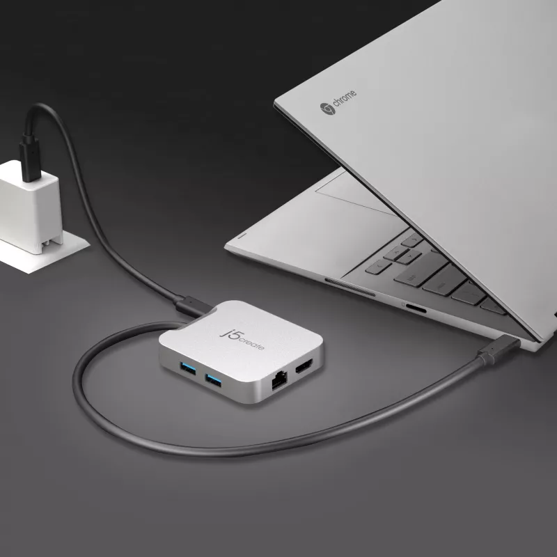 Adaptador multipuerto j5create JCD391 4K60 Elite USB-C® PD, plateado