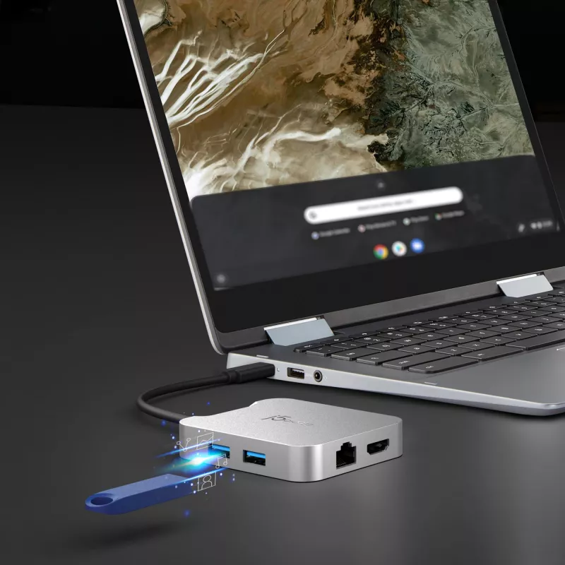 Adaptador multipuerto j5create JCD391 4K60 Elite USB-C® PD, plateado