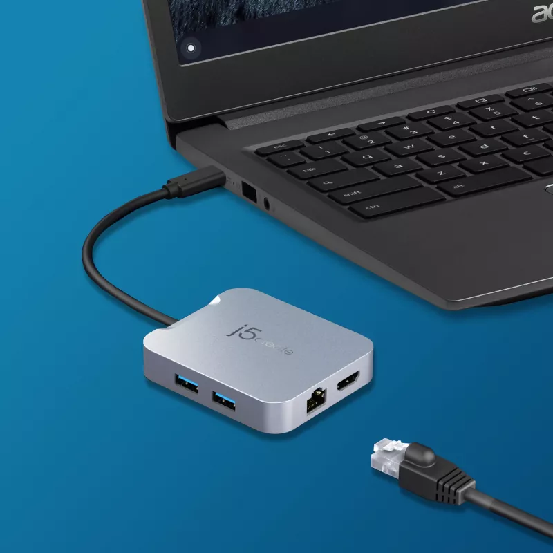 Adaptador multipuerto j5create JCD391 4K60 Elite USB-C® PD, plateado