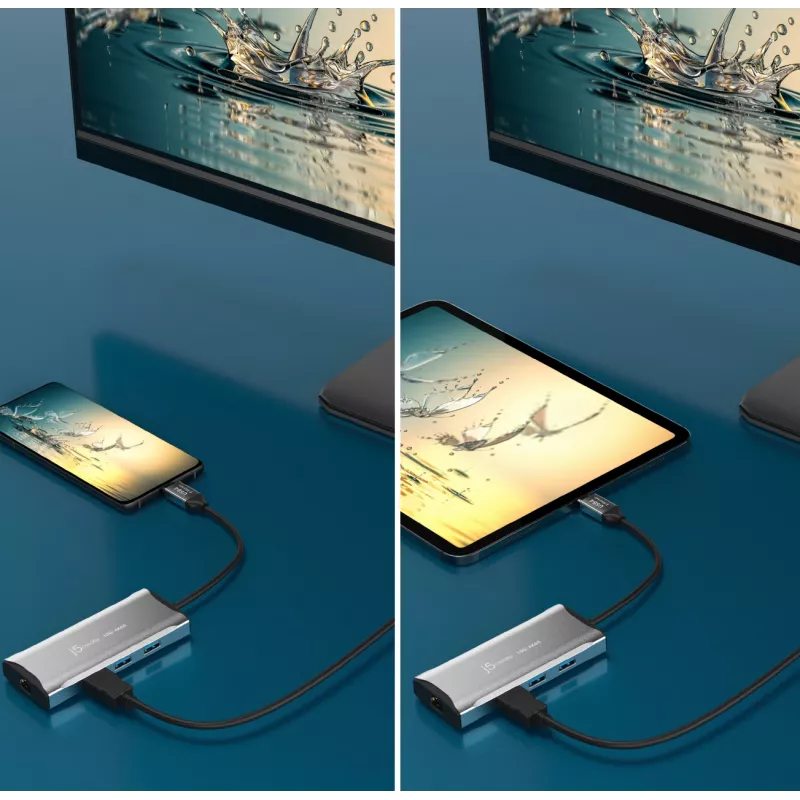 Dock de viaje j5create JCD392 4K60 Elite USB-C® 10Gbps, Space Grey