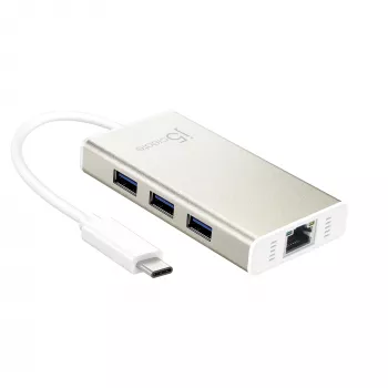 Adaptador múltiple j5create JCH471 USB-C™ Gigabit Ethernet y hub, Metallic Champagne