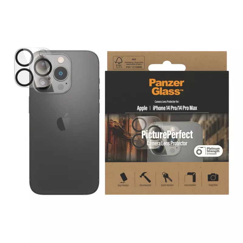 Protector de objetivo de cámara PanzerGlass Apple iPhone 14 Pro 14 Pro Max resistente a rayaduras y golpes