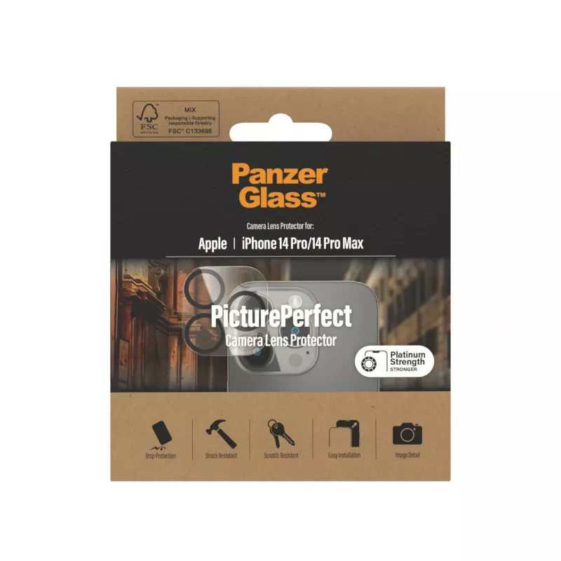 Protector de objetivo de cámara PanzerGlass Apple iPhone 14 Pro 14 Pro Max resistente a rayaduras y golpes