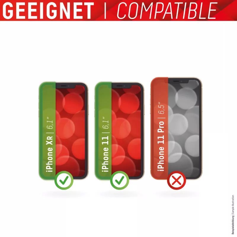 Displex Smart Glass (9H) para Apple iPhone XR/11, adhesivo de montaje, irrompible, ultrafino, invisible