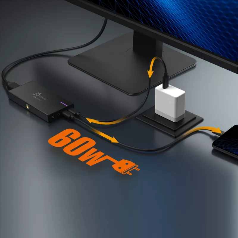Estación de captura de juegos 4K j5create JVA14-N USB 3.2 Gen 1 4K30 FPS
