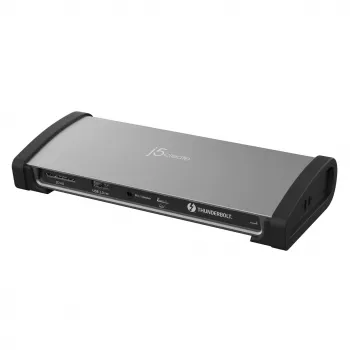 j5create JTD562 - Estación de acoplamiento Thunderbolt™ 4 8K - EU, con cable, Thunderbolt 4, 96 W, 3,5 mm, 10,100,1000 Mbit/s, gris