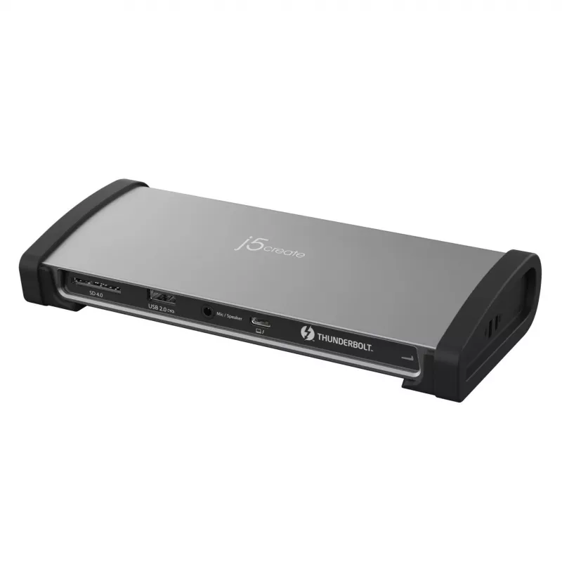 j5create JTD562 - Estación de acoplamiento Thunderbolt™ 4 8K - EU, con cable, Thunderbolt 4, 96 W, 3,5 mm, 10,100,1000 Mbit/s, gris