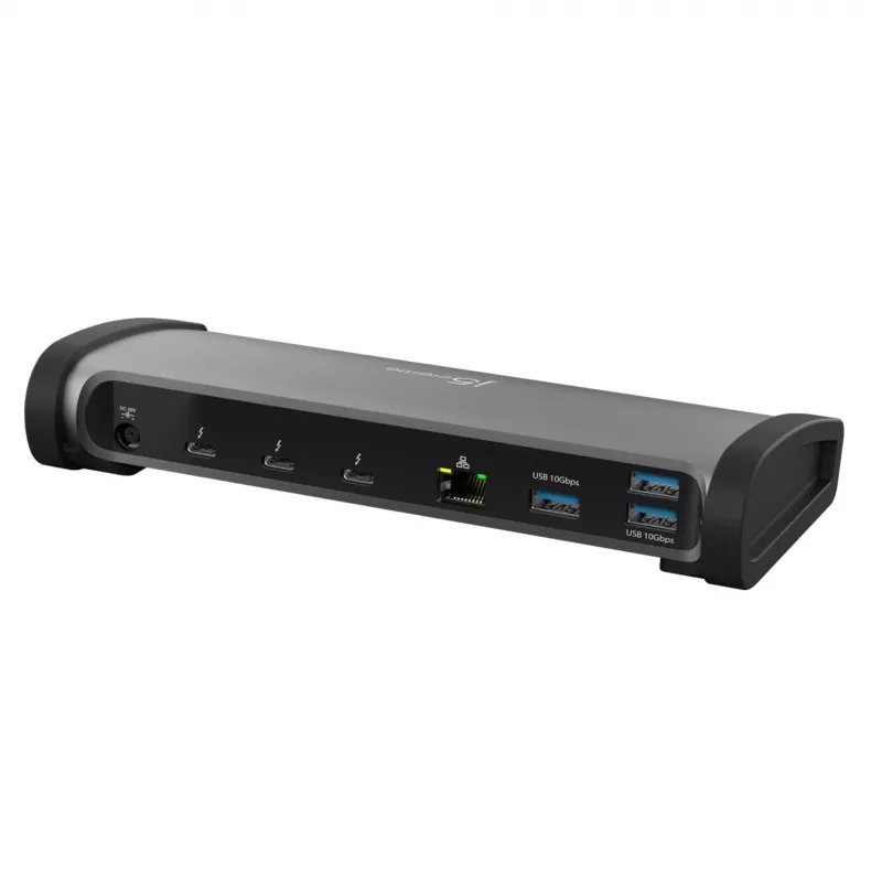 j5create JTD562 - Estación de acoplamiento Thunderbolt™ 4 8K - EU, con cable, Thunderbolt 4, 96 W, 3,5 mm, 10,100,1000 Mbit/s, gris