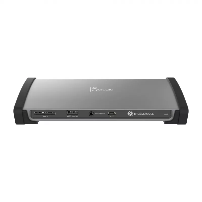 j5create JTD562 - Estación de acoplamiento Thunderbolt™ 4 8K - EU, con cable, Thunderbolt 4, 96 W, 3,5 mm, 10,100,1000 Mbit/s, gris