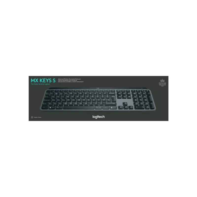 Teclado Logitech MX Keys S Universal RF Wireless + Bluetooth AZERTY belga Grafito