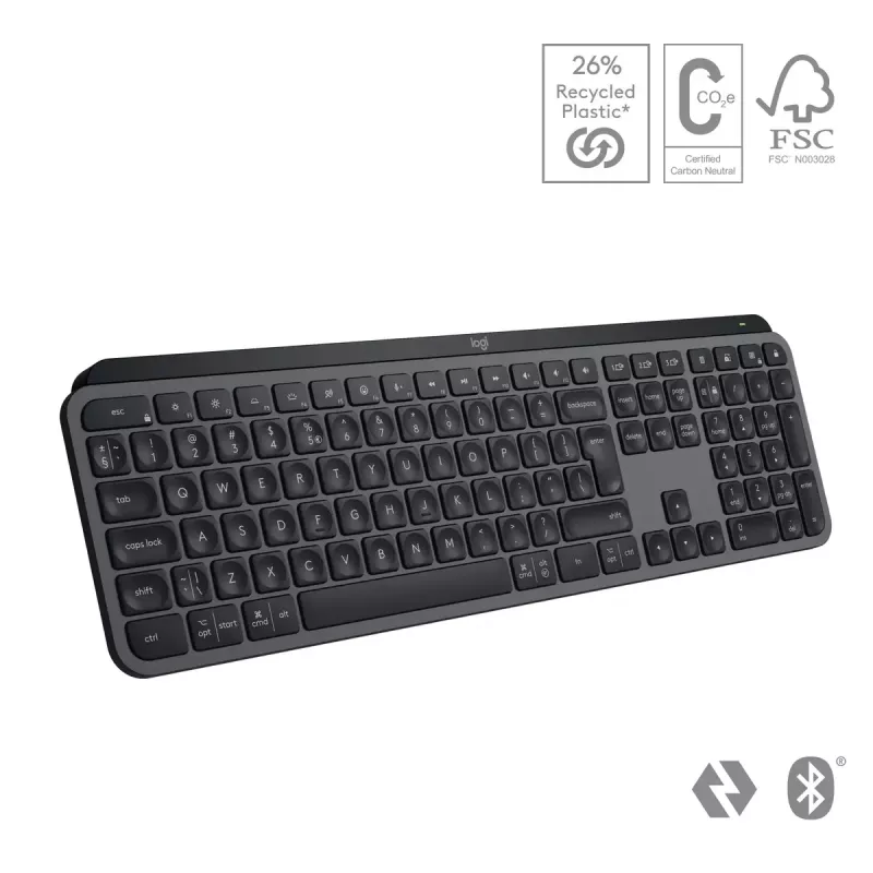 Teclado Logitech MX Keys S Universal RF Wireless + Bluetooth AZERTY belga Grafito