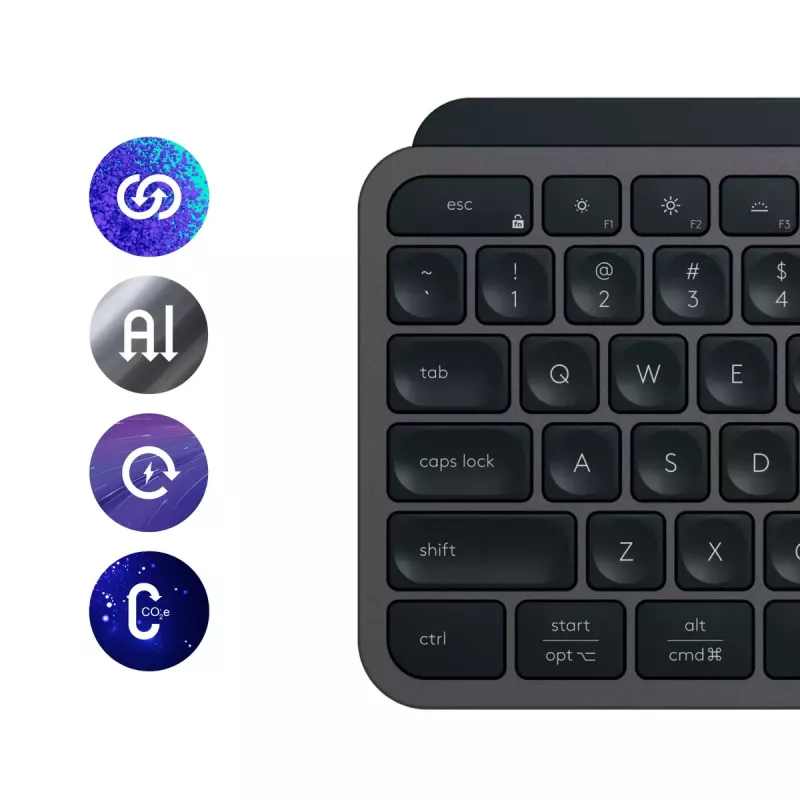 Teclado Logitech MX Keys S Universal RF Wireless + Bluetooth AZERTY belga Grafito