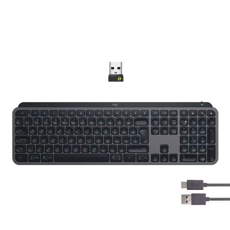 Teclado Logitech MX Keys S Universal RF Wireless + Bluetooth AZERTY belga Grafito