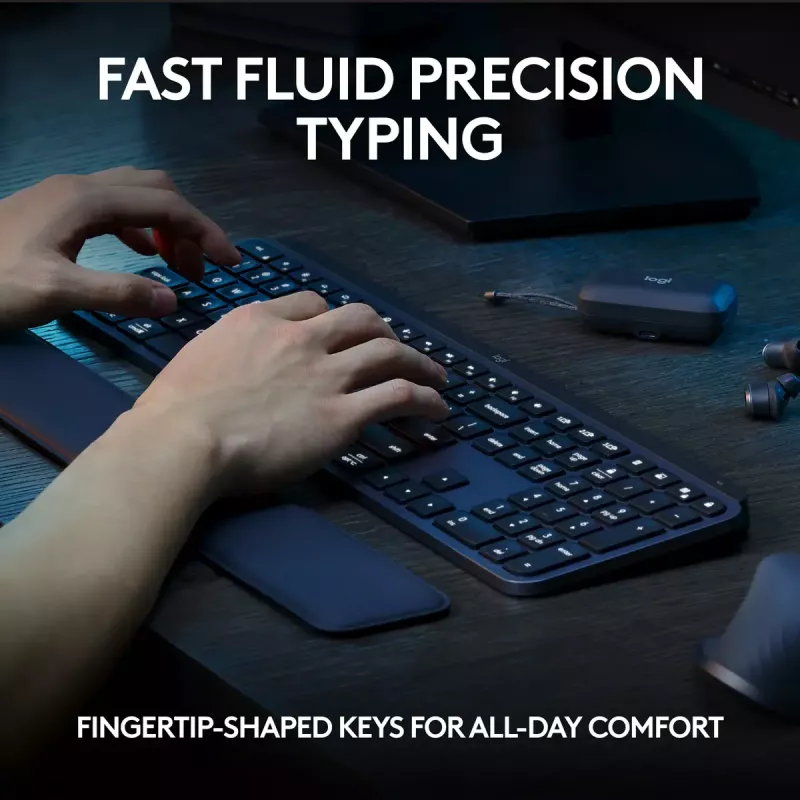 Teclado Logitech MX Keys S Universal RF Wireless + Bluetooth AZERTY belga Grafito