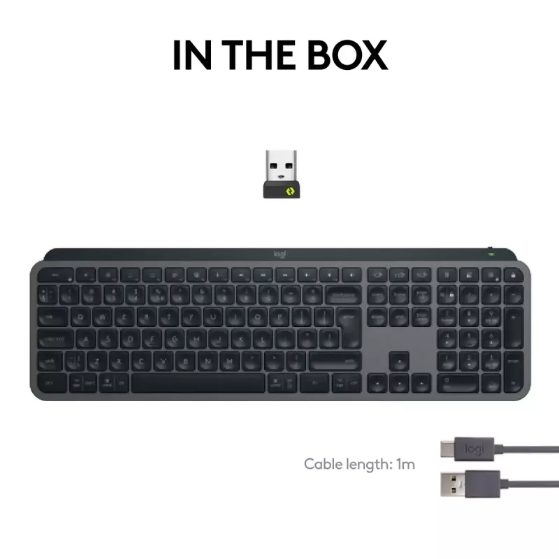 Teclado Logitech MX Keys S Universal RF Wireless + Bluetooth AZERTY belga Grafito