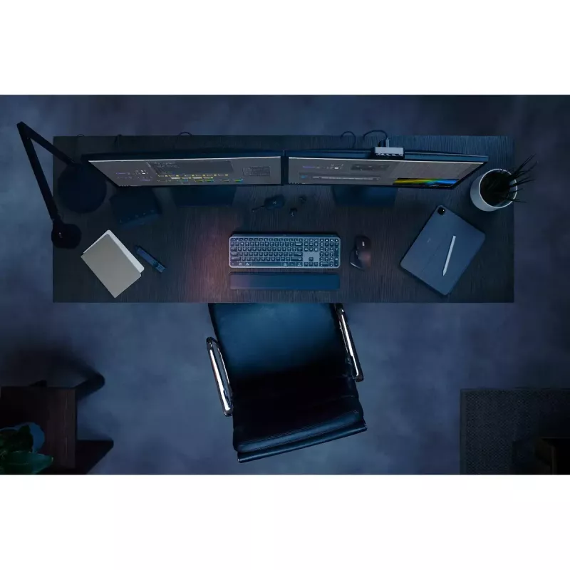 Teclado Logitech MX Keys S Universal RF Wireless + Bluetooth AZERTY belga Grafito