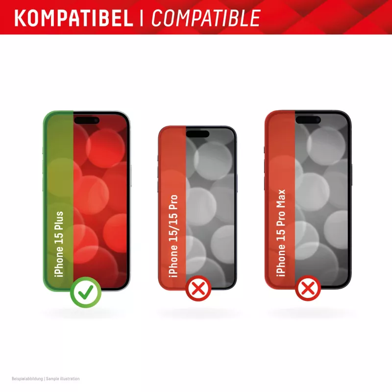 Lámina protectora de pantalla + funda Displex para Apple iPhone 15 Plus, marco de montaje Eco, resistente a arañazos