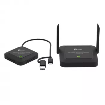 j5create JVW120 Extensor inalámbrico para cámaras / micrófonos / altavoces USB™, Negro
