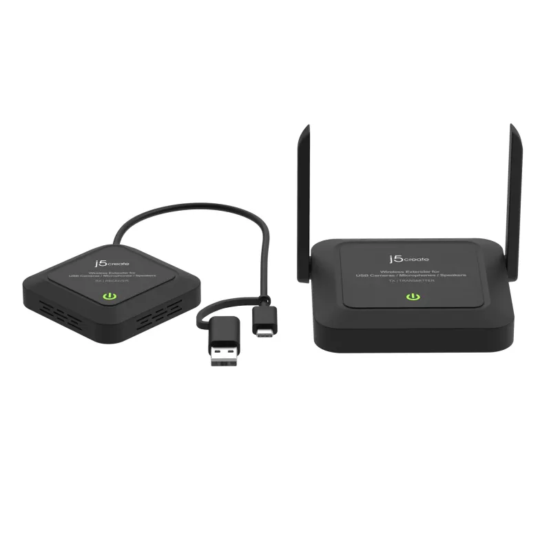 j5create JVW120 Extensor inalámbrico para cámaras / micrófonos / altavoces USB™, Negro