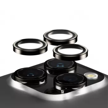 PanzerGlass® Hoops® Protector metálico de lente de cámara Negro iPhone 15 Pro | 15 Pro Max