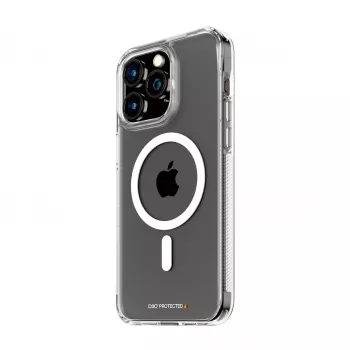 PanzerGlass ® HardCase Transparente con MagSafe blanco y D3O® iPhone 15 Pro Max