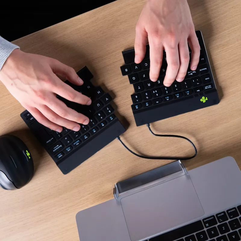 Teclado ergonómico R-Go Tools R-Go Split Break con software Break, teclado ergonómico dividido, QWERTZ (DE), Bluetooth, negro