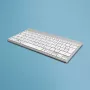 Teclado ergonómico R-Go Tools R-Go Compact Break, teclado compacto con software de pausas, QWERTZ (DE), Bluetooth, blanco