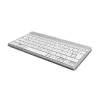 Teclado ergonómico R-Go Tools R-Go Compact Break, teclado compacto con software de pausas, QWERTZ (DE), Bluetooth, blanco