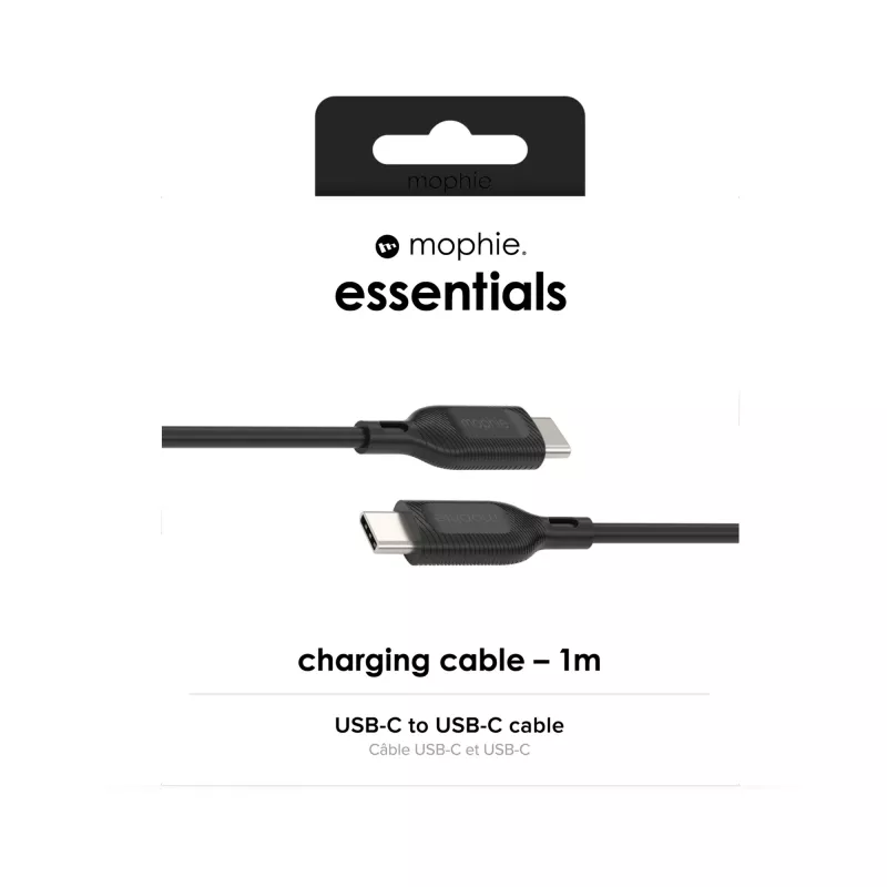 Cable de carga USB-C a USB-C 1 m — Zagg International mophie essentials, USB 2.0, Negro