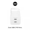 Fuente de alimentación Zagg 50W 2x USB-C blanca — Zagg mophie essentials