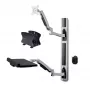 Estación de trabajo de montaje en pared StarTech.com, soporte VESA para monitores de 32 pulgadas (22 lb/10 kg), soporte de monitor único totalmente articulado y bandeja para teclado con soporte para ordenador de sobremesa/PC, escritorio elevable
